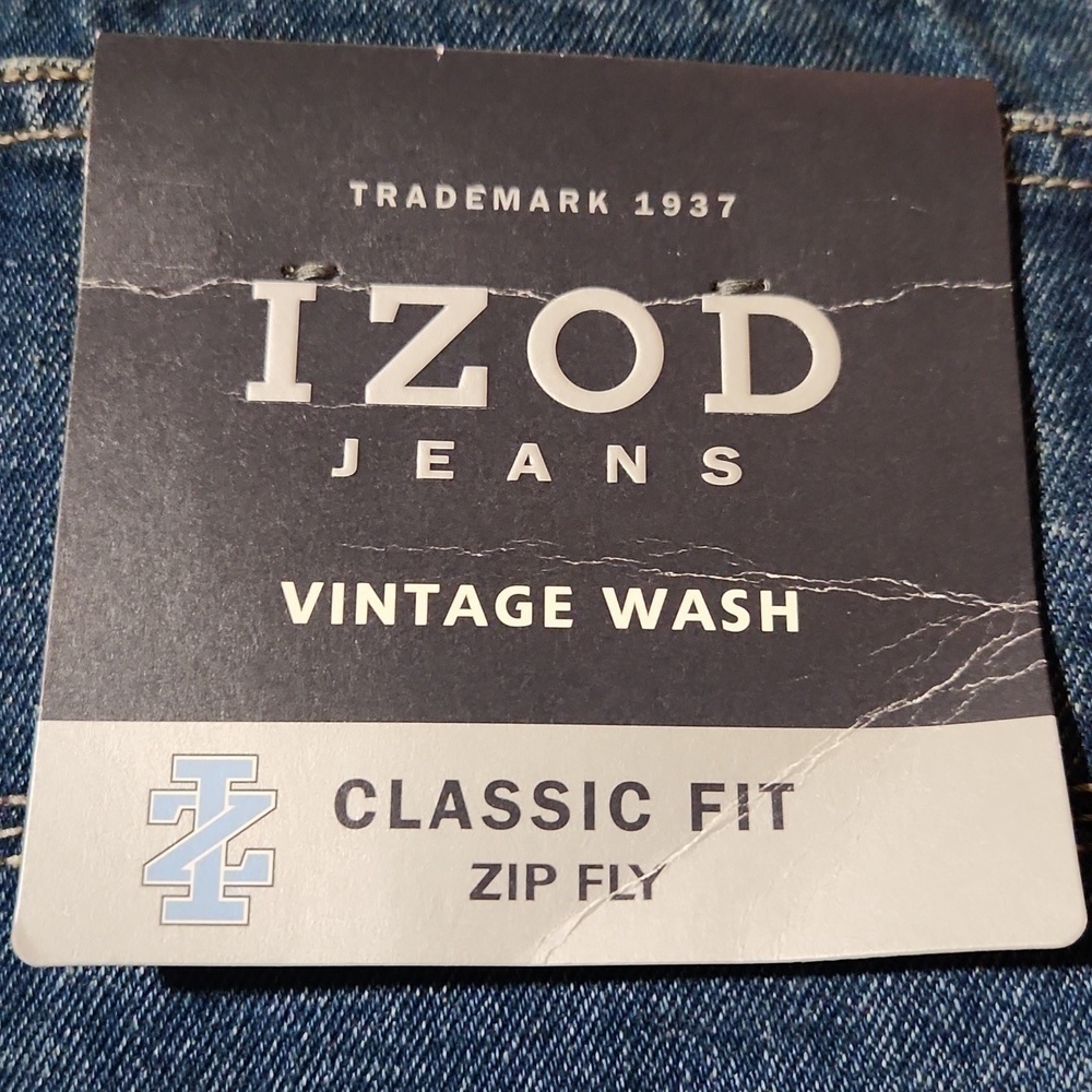 [Izod] Vintage Wash Classic Fit Zip Fly Jeans - Size 40x30 - Picture 8 of 10